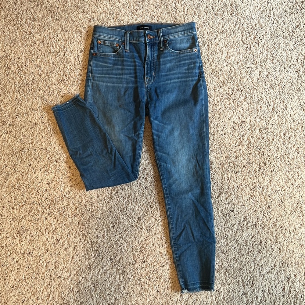 J. Crew 10” High Rise Toothpick Jeans